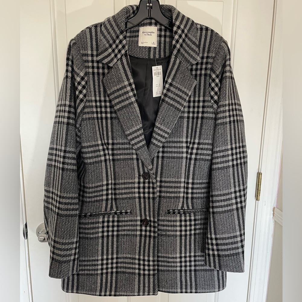NWT Abercrombie & Fitch Women’s Wool Blazer Coat Jacket size XL